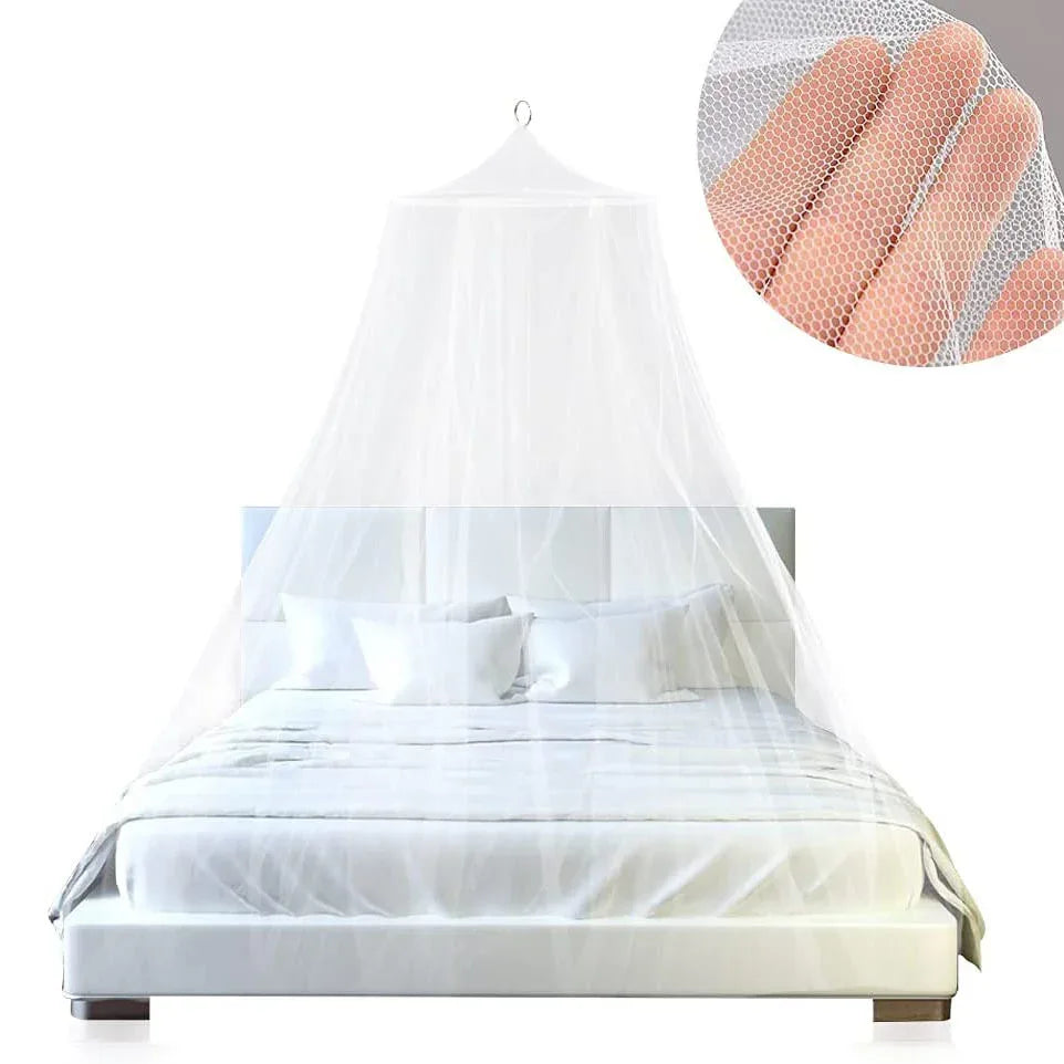 White Hanging Princess Bed Canopy Mosquito Net - Dome Bedding for Dorm Rooms & Bedrooms (Fits ≤1.5m Beds) - Mekamart Australia