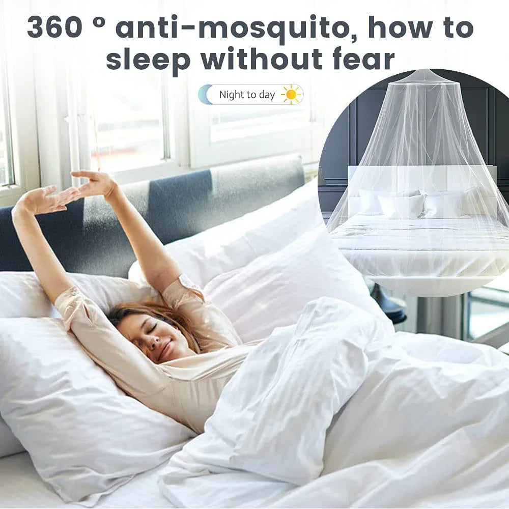White Hanging Princess Bed Canopy Mosquito Net - Dome Bedding for Dorm Rooms & Bedrooms (Fits ≤1.5m Beds) - Mekamart Australia