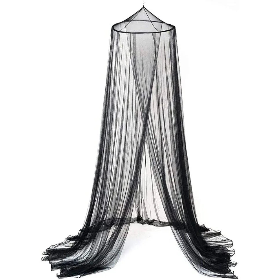 Black Hanging Princess Bed Canopy Mosquito Net - Dome Bedding for Dorm Rooms & Bedrooms (Fits 1.5m-1.8m Beds) - Mekamart Australia