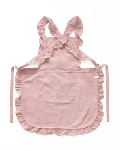 Blue Ruffled Kitchen Apron with Floral Lace - Comfortable Baking & Crafting Apron - Mekamart Australia