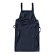 Navy Blue Cotton Linen H-Back Apron - Solid Color Kitchen Cooking Apron with Pocket - Mekamart Australia
