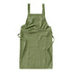 Green Cotton Linen H-Back Apron - Solid Color Kitchen Cooking Apron with Pocket - Mekamart Australia