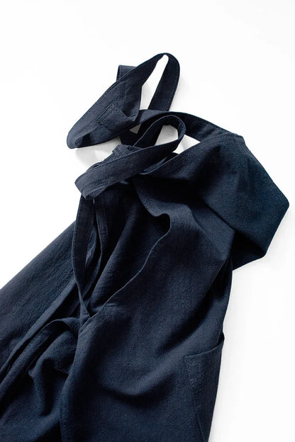 Grey Cotton Linen H-Back Apron - Solid Color Kitchen Cooking Apron with Pocket - Mekamart Australia