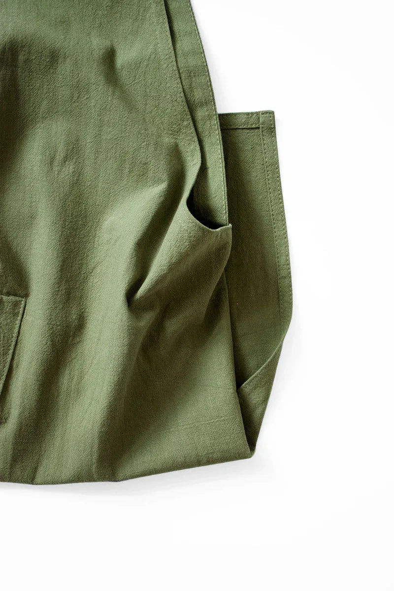 Grey Cotton Linen H-Back Apron - Solid Color Kitchen Cooking Apron with Pocket - Mekamart Australia