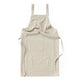 Off White Cotton Linen H-Back Apron - Solid Color Kitchen Cooking Apron with Pocket - Mekamart Australia