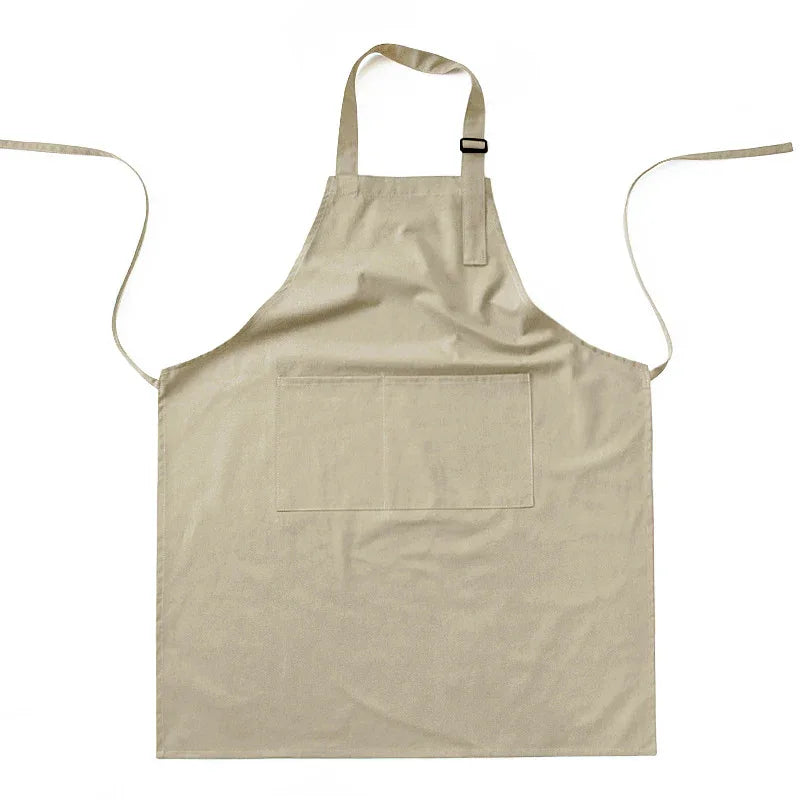 Khaki Waterproof & Oil-Proof Apron - Adjustable Kitchen Apron with Pockets - Mekamart Australia
