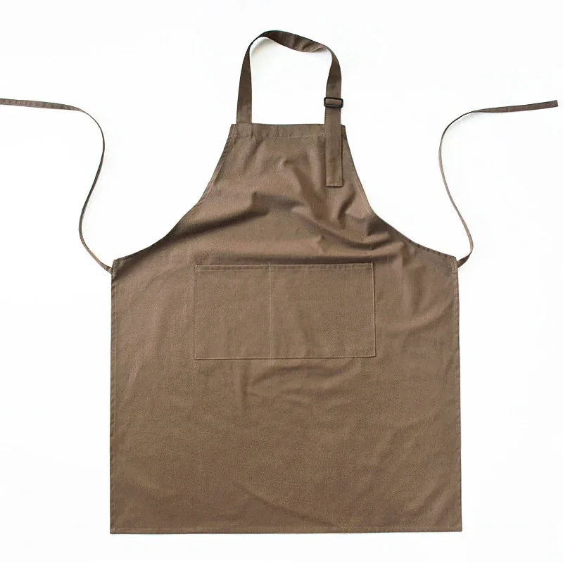 Brown Waterproof & Oil-Proof Apron - Adjustable Kitchen Apron with Pockets - Mekamart Australia