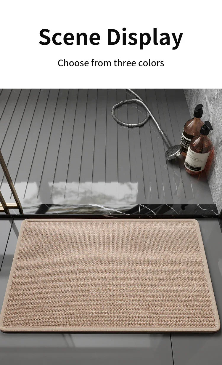Red Quick Dry Bathroom Rug - Non-Slip PVC Foam, Super Absorbent, 50x80cm - Mekamart Australia