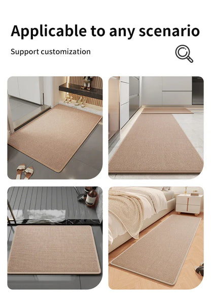 Brown Quick Dry Bathroom Rug - Non-Slip PVC Foam, Super Absorbent, 50x80cm - Mekamart Australia
