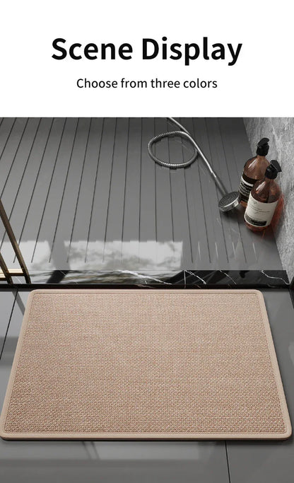 Brown Quick Dry Bathroom Rug - Non-Slip PVC Foam, Super Absorbent, 50x80cm - Mekamart Australia