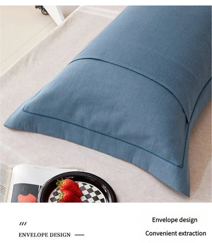 Yellow Pure Cotton Flannel Pillowcase Set - Soft, Thickened, Solid Color (Pair, 48x74cm) - Mekamart Australia