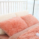 Light Orange Faux Fur Pillowcase Set - Crystal Velvet Plush Throw Pillow Covers, Bedding Accent (50x70cm, Pair) - Mekamart Australia