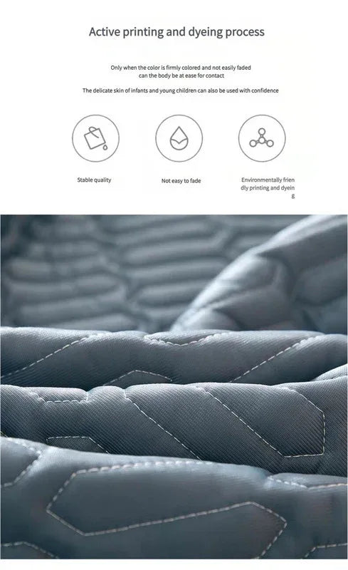 Dark Blue Cooling latex texture Pillowcase Set - Latex Feeling, Solid Color, 48x74cm (Pair) - Mekamart Australia