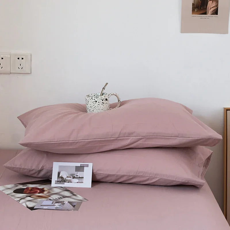 Pink 100% Cotton Pillowcase Set - Envelope Closure(without pillow core) - Mekamart Australia