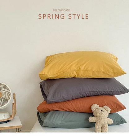 Light Yellow 100% Cotton Pillowcase Set - Envelope Closure(without pillow core) - Mekamart Australia