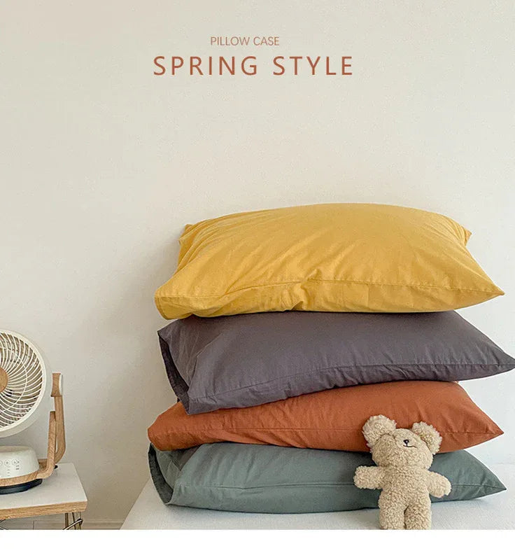 Light Blue 100% Cotton Pillowcase Set - Envelope Closure(without pillow core) - Mekamart Australia