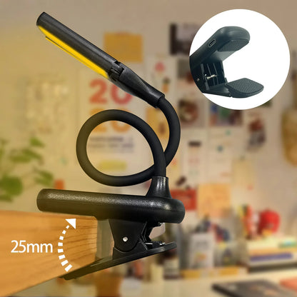 White Rechargeable Dual-Head Clip-On Book Light - Touch Control Reading Lamp with Eye Protection - Mekamart Australia