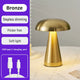 Bronze Metal Mushroom Table Lamp - Rechargeable Touch Control Ambient Light with Remote - Mekamart Australia