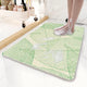 Green Leaves Pattern PVC Non-Slip Bath Mat 45x75cm - Shower Drain Hole Design, Soft & Quick-Dry Bathroom Rug - Mekamart Australia