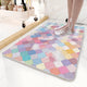 Colorful Scale Pattern PVC Non-Slip Bath Mat 45x75cm - Shower Drain Hole Design, Soft & Quick-Dry Bathroom Rug - Mekamart Australia