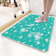 Teal Flying Bird Pattern PVC Non-Slip Bath Mat 45x75cm - Shower Drain Hole Design, Soft & Quick-Dry Bathroom Rug - Mekamart Australia