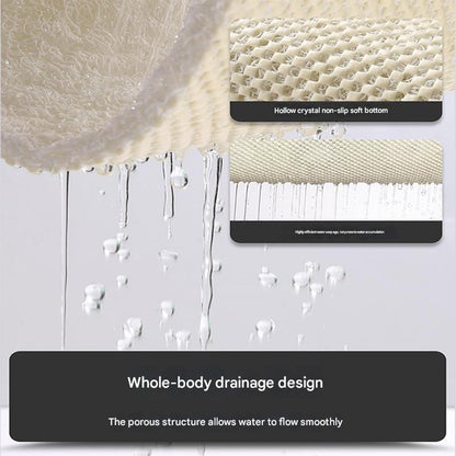 Colorful Wavy Lines Pattern PVC Non-Slip Bath Mat 45x75cm - Shower Drain Hole Design, Soft & Quick-Dry Bathroom Rug - Mekamart Australia