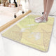 Yellow Leaves Pattern PVC Non-Slip Bath Mat 50x80cm - Shower Drain Hole Design, Soft & Quick-Dry Bathroom Rug - Mekamart Australia