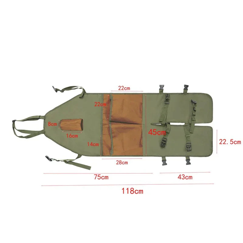 Green And Brown Gardening Leg Apron - Oxford Fabric, Multi-Pocket, Extended Design, 118x45cm, 450g - Mekamart Australia