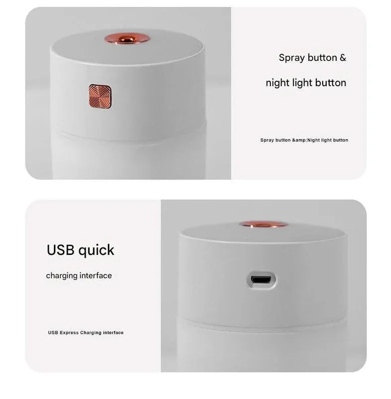 White 300ml USB Air Humidifier - Quiet Mini Humidifier for Bedroom, Office, Car - Mekamart Australia