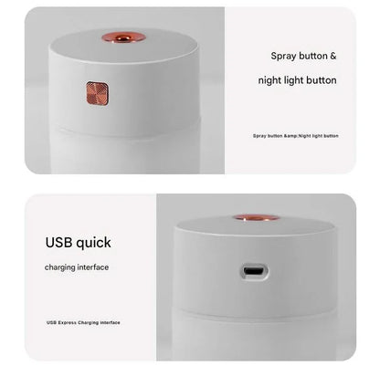Pink 300ml USB Air Humidifier - Quiet Mini Humidifier for Bedroom, Office, Car - Mekamart Australia