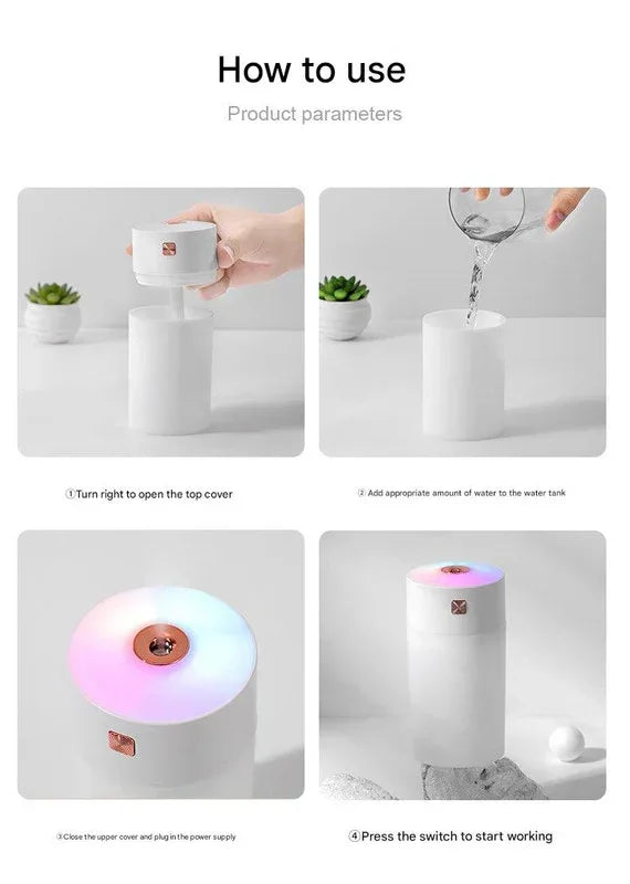 Pink 300ml USB Air Humidifier - Quiet Mini Humidifier for Bedroom, Office, Car - Mekamart Australia