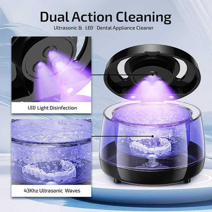 White Ultrasonic Cleaner with UV Light for Dentures, Aligners & Jewelry - Mekamart Australia