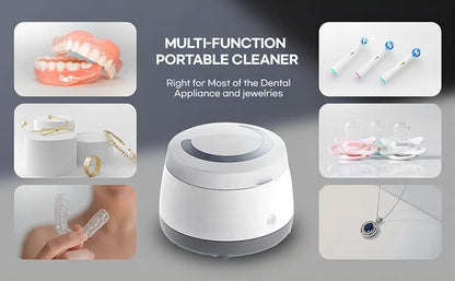 White Ultrasonic Cleaner with UV Light for Dentures, Aligners & Jewelry - Mekamart Australia