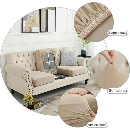 2 Pcs Coffee Elegant Polyester Sofa Cover - Full Protection Against Cat Scratches & Wear - Mekamart Australia
