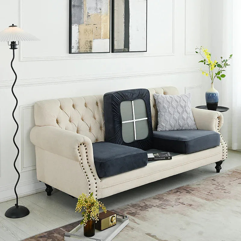 2 Pcs Dark Grey Elegant Polyester Sofa Cover - Full Protection Against Cat Scratches & Wear - Mekamart Australia