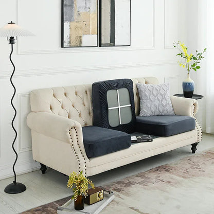 2 Pcs Dark Grey Elegant Polyester Sofa Cover - Full Protection Against Cat Scratches & Wear - Mekamart Australia
