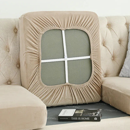 2 Pcs Khaki Elegant Polyester Sofa Cover - Full Protection Against Cat Scratches & Wear - Mekamart Australia