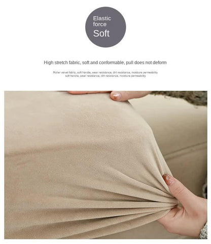 2 Pcs Khaki Elegant Polyester Sofa Cover - Full Protection Against Cat Scratches & Wear - Mekamart Australia