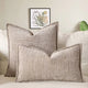 Oatmeal Chenille Crosshatch Textured Pillow Covers Set of 2 - Modern Minimalist Sofa Bed Cushion Covers 45x45cm & 30x50cm(without pillow core) - Mekamart Australia
