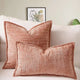Pink Chenille Crosshatch Textured Pillow Covers Set of 2 - Modern Minimalist Sofa Bed Cushion Covers 45x45cm & 30x50cm(without pillow core) - Mekamart Australia
