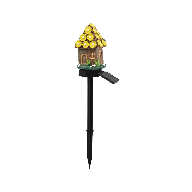 Style 3 Brown And Yellow Solar Resin Garden Stake Light - Outdoor Landscape Light for Yard and Patio Decor - Mekamart Australia