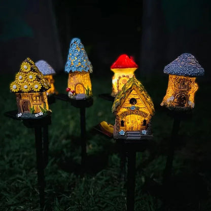 Style 3 Brown And Yellow Solar Resin Garden Stake Light - Outdoor Landscape Light for Yard and Patio Decor - Mekamart Australia