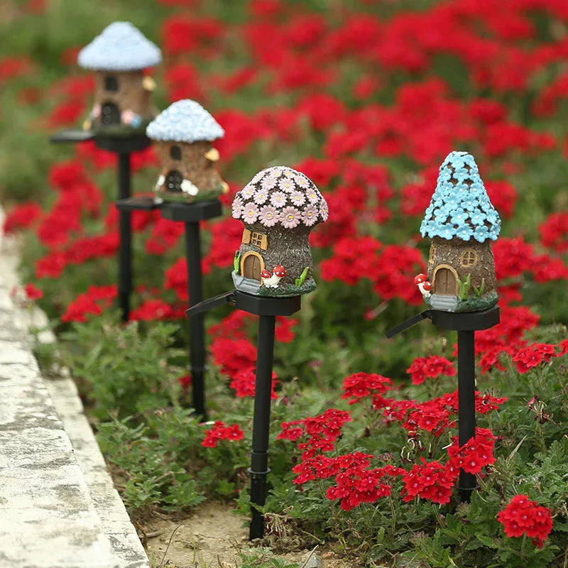 Style 3 Brown And Yellow Solar Resin Garden Stake Light - Outdoor Landscape Light for Yard and Patio Decor - Mekamart Australia