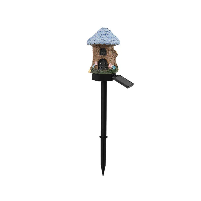 Style 4 Brown And Blue Solar Resin Garden Stake Light - Outdoor Landscape Light for Yard and Patio Decor - Mekamart Australia
