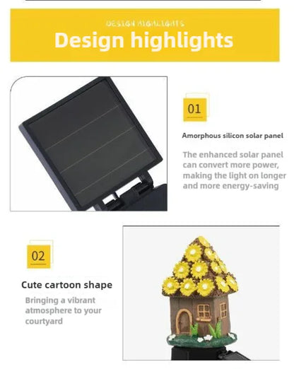 Style 4 Brown And Blue Solar Resin Garden Stake Light - Outdoor Landscape Light for Yard and Patio Decor - Mekamart Australia