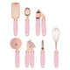 Pink And Rose Gold 7-Piece Kitchen Gadget Set - Stainless Steel Utensils with Comfort Grip Handles - Mekamart Australia