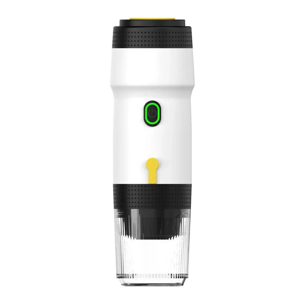 White 3-in-1 Portable Electric Espresso Maker - Rechargeable Travel Coffee Machine for Capsules & Ground Coffee - Mekamart Australia