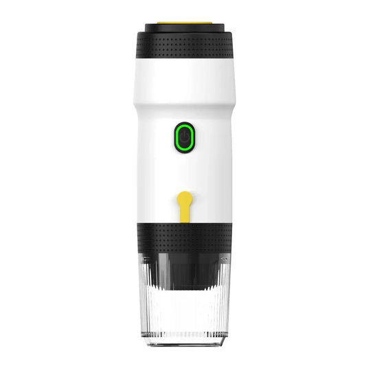 White 3-in-1 Portable Electric Espresso Maker - Rechargeable Travel Coffee Machine for Capsules & Ground Coffee - Mekamart Australia