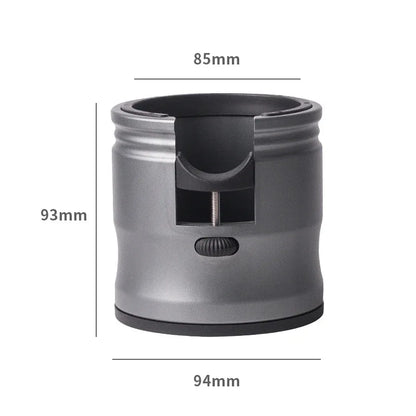 Dark Grey Round Professional Aluminum Espresso Tamping Station - Adjustable Portafilter Holder Stand - Mekamart Australia