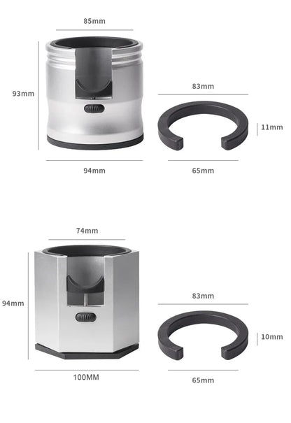 Dark Grey Diamond Professional Aluminum Espresso Tamping Station - Adjustable Portafilter Holder Stand - Mekamart Australia